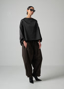 05 OPHELIA BOAT NECK TOP / DUCHESS SATIN STRETCH - C15
