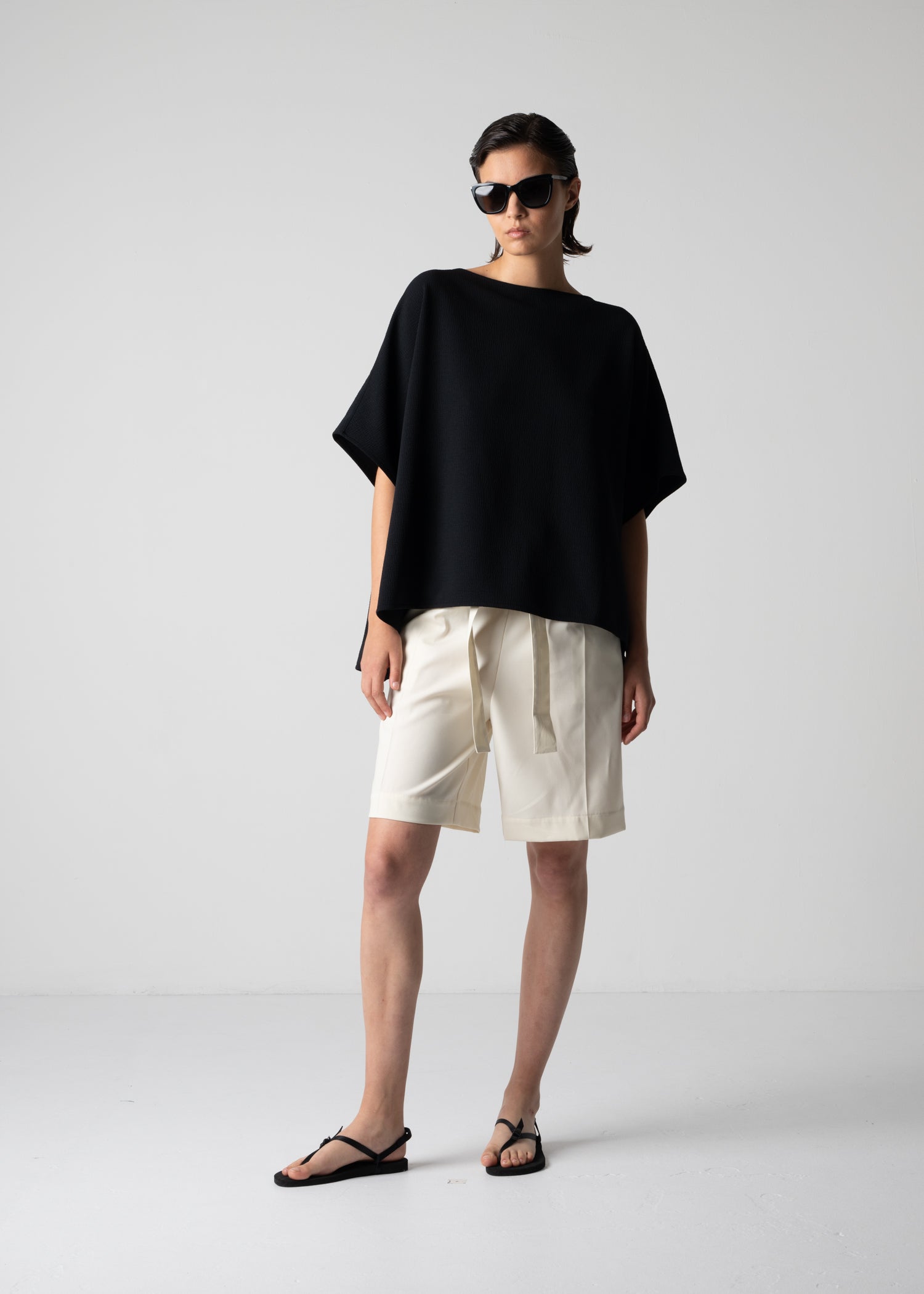 shorts with a centre crease, off white, cogthebigsmoke, one size fits all, sustainable fashion, less is more, made in Japan, quiet luxury, minimalist