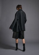 Oversized single-breasted jacket, black, cogthebigsmoke, one size fits all, sustainable fashion, less is more, made in Japan, quiet luxury, minimalist