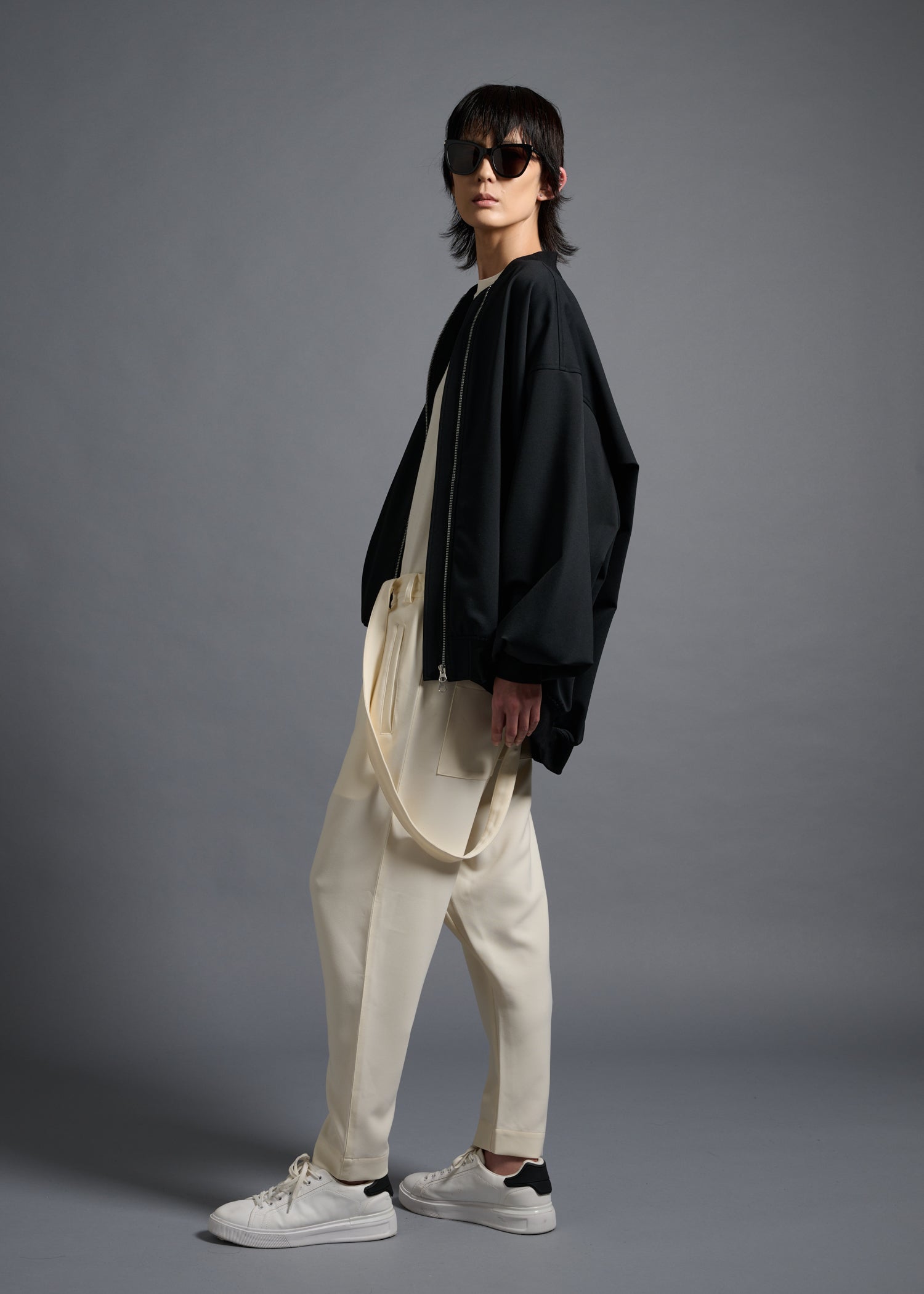 08 LESLIE OVERSIZED BLOUSON / DOUBLE FACE SUITING - C13