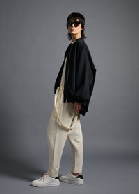 Oversized lined long-sleeved blouson, black, cogthebigsmoke, one size fits all, sustainable fashion, less is more, made in Japan, quiet luxury, minimalist