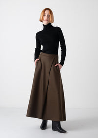 60 HALO SEMI-FLARE SKIRT / SUPER 100'S TWILL JERSEY - C11