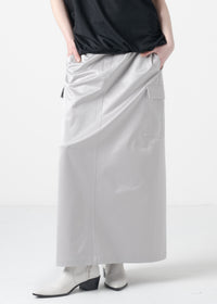 34 KHLOE LONG CARGO SKIRT / SILKY SATIN JERSEY - C11