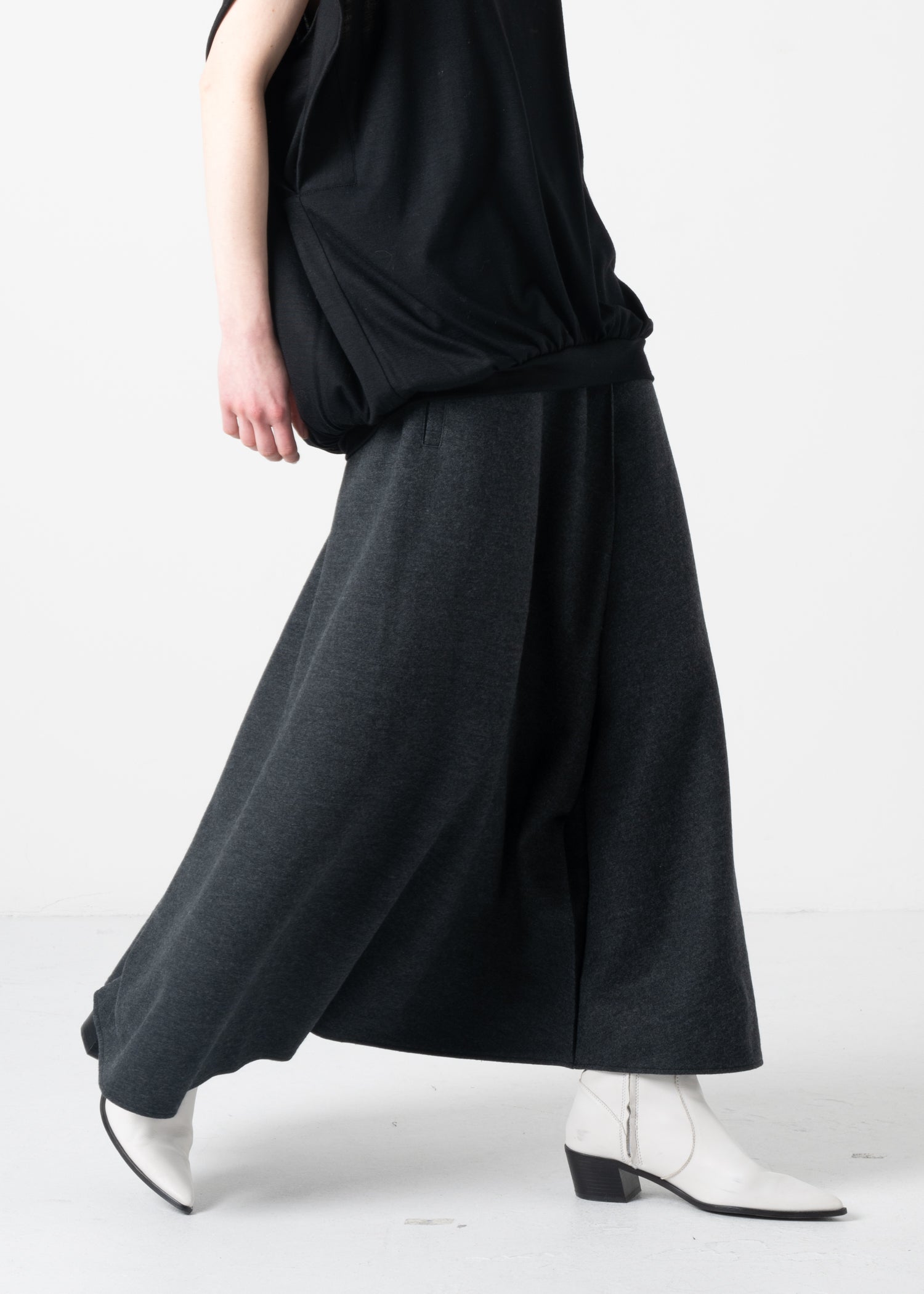 60 HALO SEMI-FLARE SKIRT / SUPER 100'S TWILL JERSEY - C11