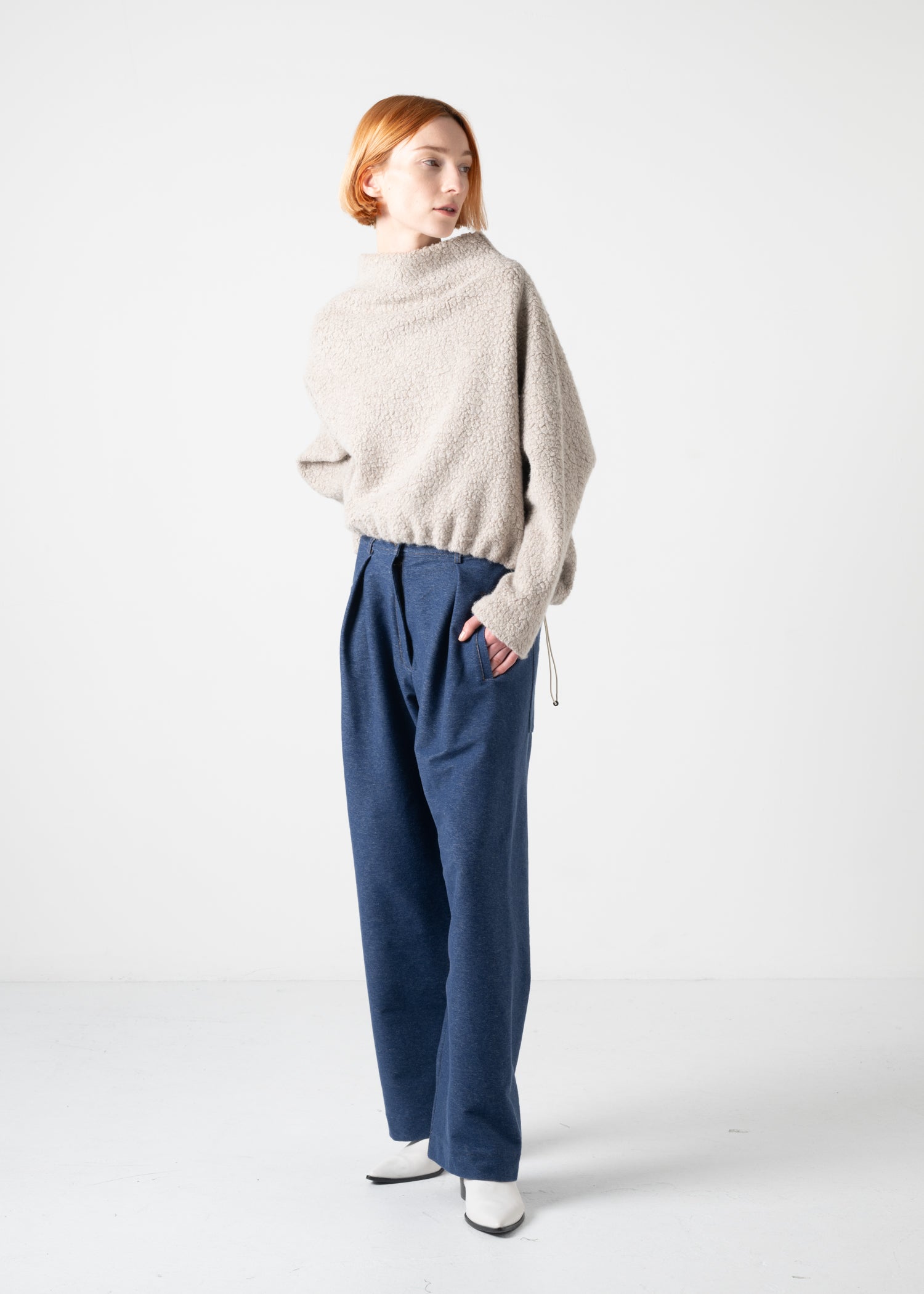 20 KASSIDY DOUBLE TUCK TROUSERS / VINTGE DENIM JERSEY - C11