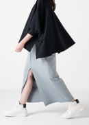 12 KATHLEEN FRONT SLIT SKIRT / SPONGY TERRY - C11