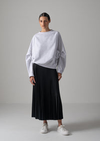 22 LEILA WIDE CUFF SWEAT SHIRT / COTTON HIGH GUAGE TERRY - C14