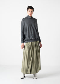 37 KAMILLE PLEATS WRAP SKIRT / MICRO VELOUR TWILL - C11