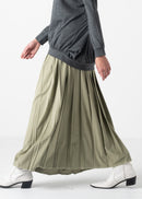 37 KAMILLE PLEATS WRAP SKIRT / MICRO VELOUR TWILL - C11