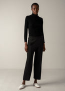 GALAXY SEMI-WIDE TROUSERS / RECYCLED WOOL QUARTER GAUGE KNITING - C9