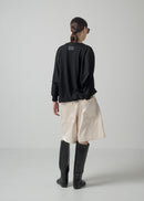 ORI V NECK TOP / MILLED WASHABLE JERSEY_BLACK / Made in Japan | COGTHEBIGSMOKE