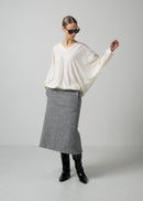 ORI V NECK TOP / MILLED WASHABLE JERSEY_MILK / Made in Japan | COGTHEBIGSMOKE