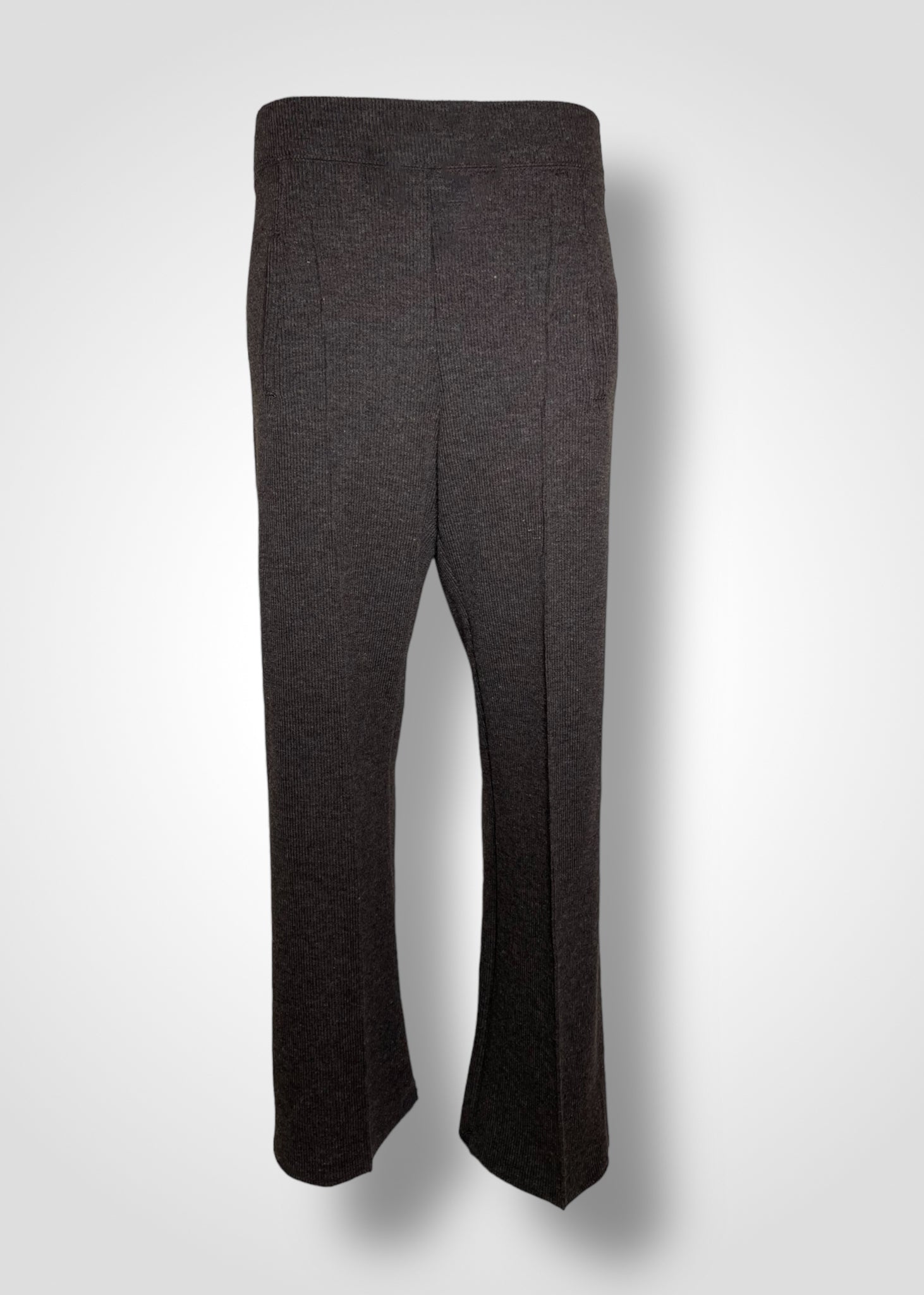 GALAXY SEMI-WIDE TROUSERS / RECYCLED WOOL QUARTER GAUGE KNITING - C9